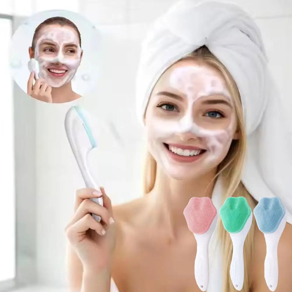 Silicone Face Scrubber And Exfoliator Brush - Facial Cleansing Brush For Blackhead, Acne, Pore, Deep Cleaning Brush Skin Care Quake