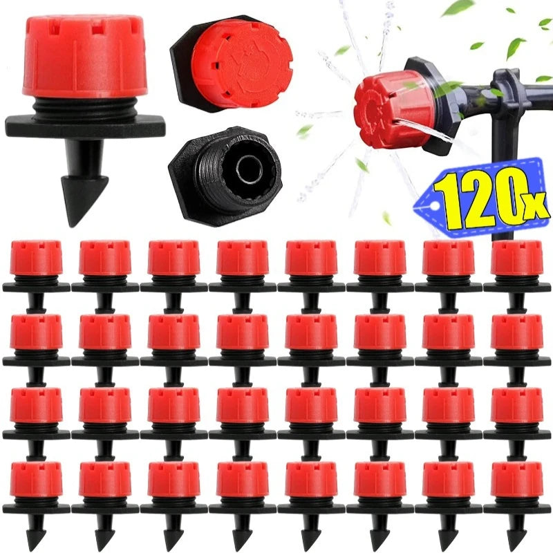 8 Holes Adjustable Mini Garden Sprinklers Automatic Drip Irrigation Nozzle Watering Hose Dropper DIY Irrigation System Fittings Quake