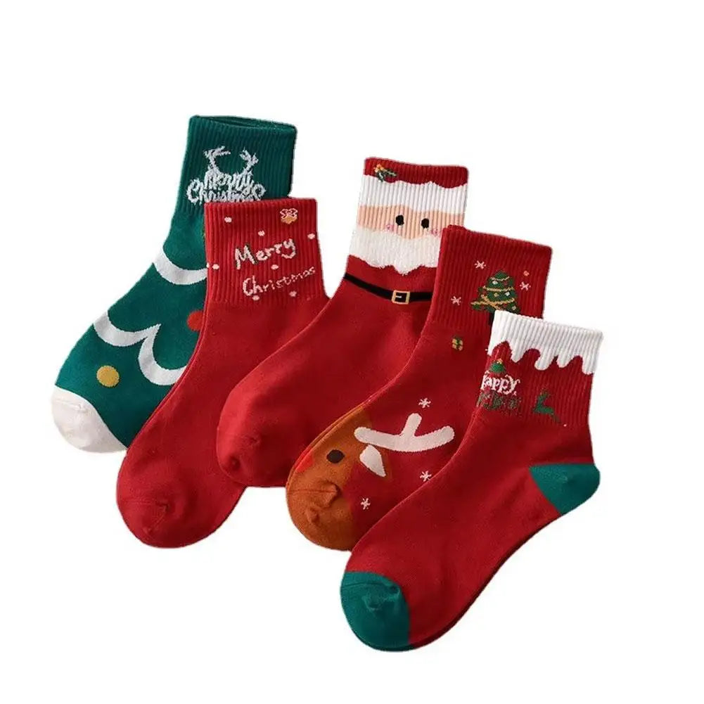 5 pairs animated Christmas sock ornaments Merry Christmas Gifts and Decorations for the Home Xmas Supplies for a Happy New Quake A