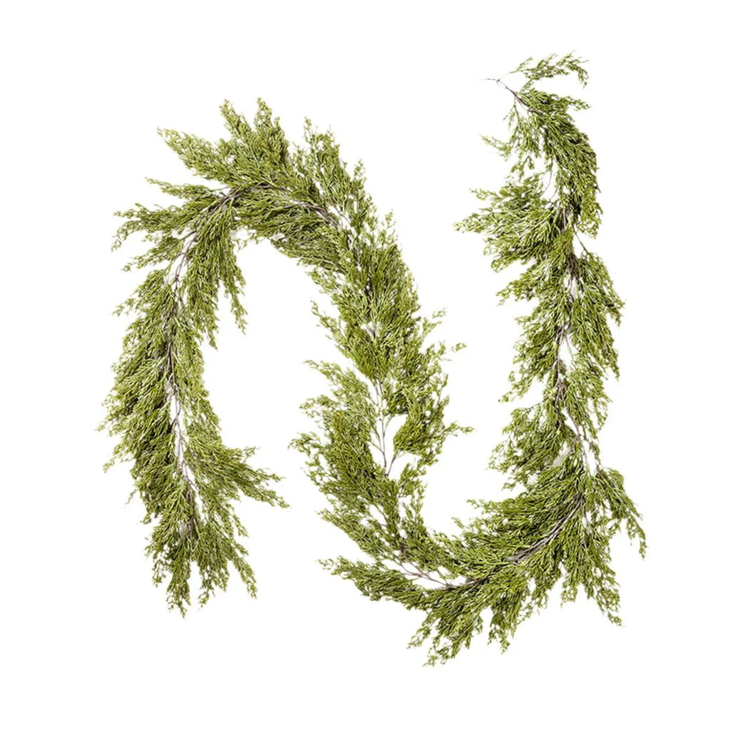 Christmas Artificial Cypress Leaf Vine Decorative Rustic Lifelike for Wedding Backdrop Arch Decor Accessories Multifunctional Quake 180cm