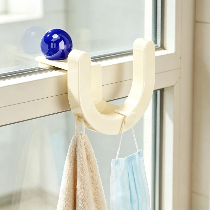 1pc Adjustable Outdoor Electric Tricycle Hook No Drilling Required Balcony Anti-theft Window Dormitory Bedside Clothes Hook Quake