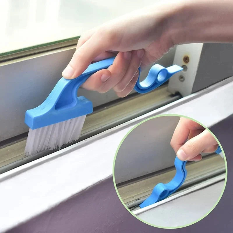 2-in-1 Windows Gap Cleaning Brush & Flat Shovel, Household Cleaning Tool for Kitchen, Bathroom, Toilet Quake
