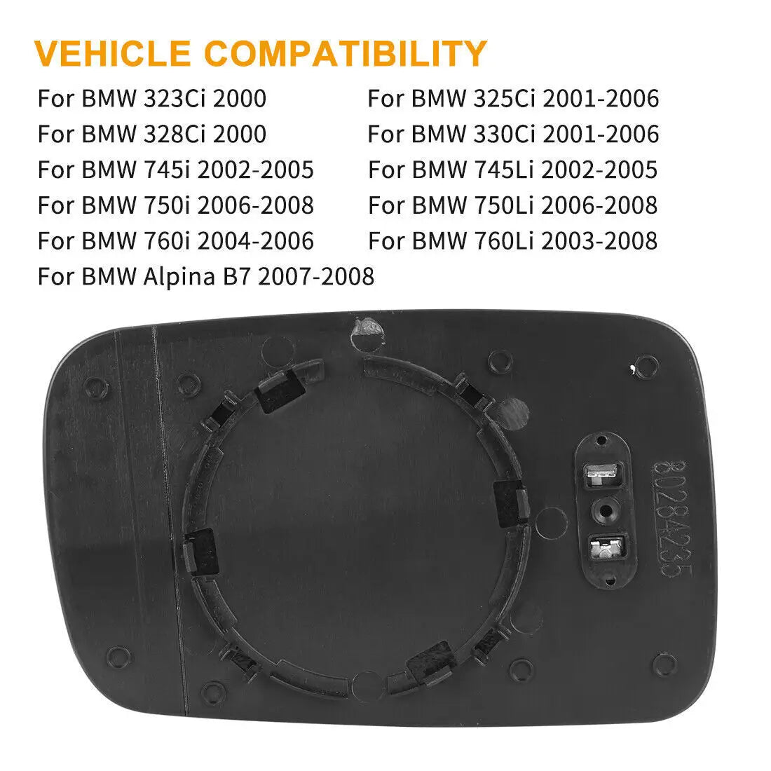 For BMW E46 3-Series 1999-2006 E65 E66 E67 7-Series 2001-2008 Left Right Rear View Lens Split Mirror Heated Glass Rearview Lens Quake