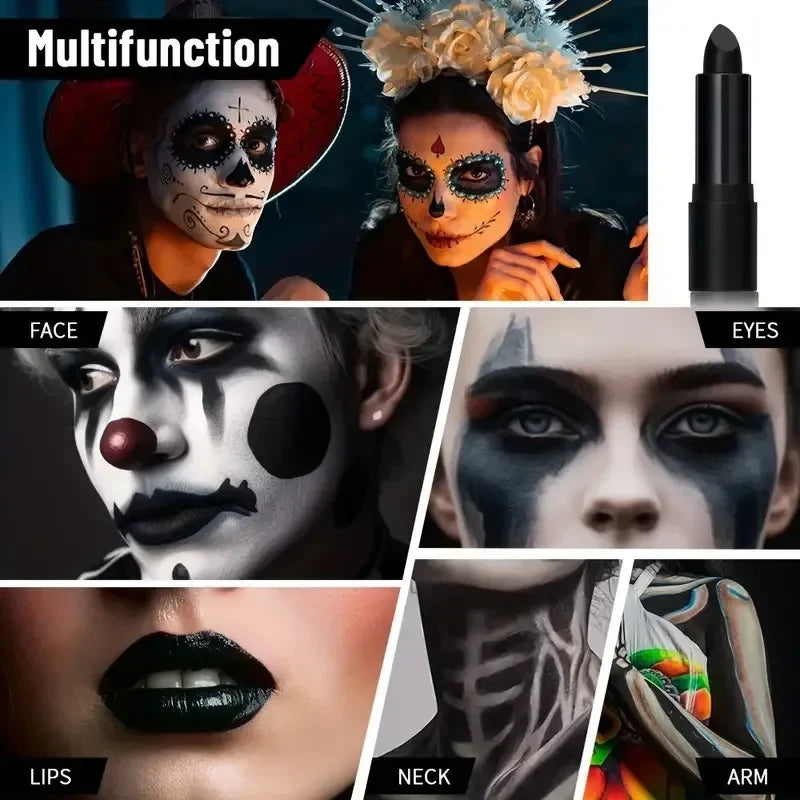 USHA's Black Lipstick Halloween Ready-to-Ship Waterproof Long-Lasting Matte Lip Makeup Lip Gloss for Cross-Border Shopping Quake
