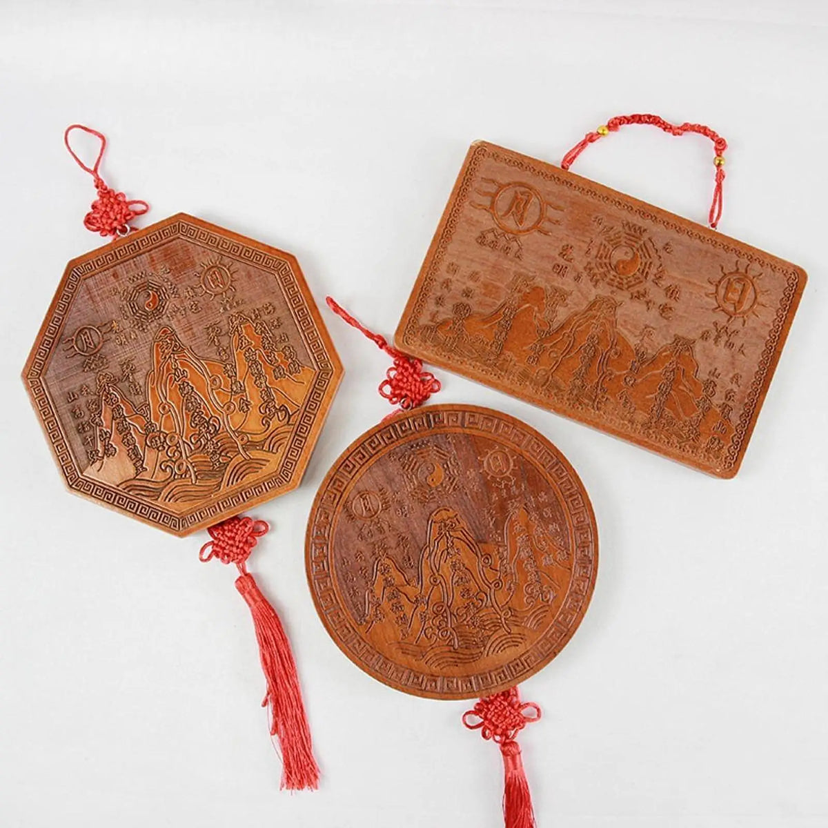 Shanhai Town Decoration Celebration Home Decor Collection Photo Props Wood Ornament for Wall Window Living Room Door Farmhouse Quake