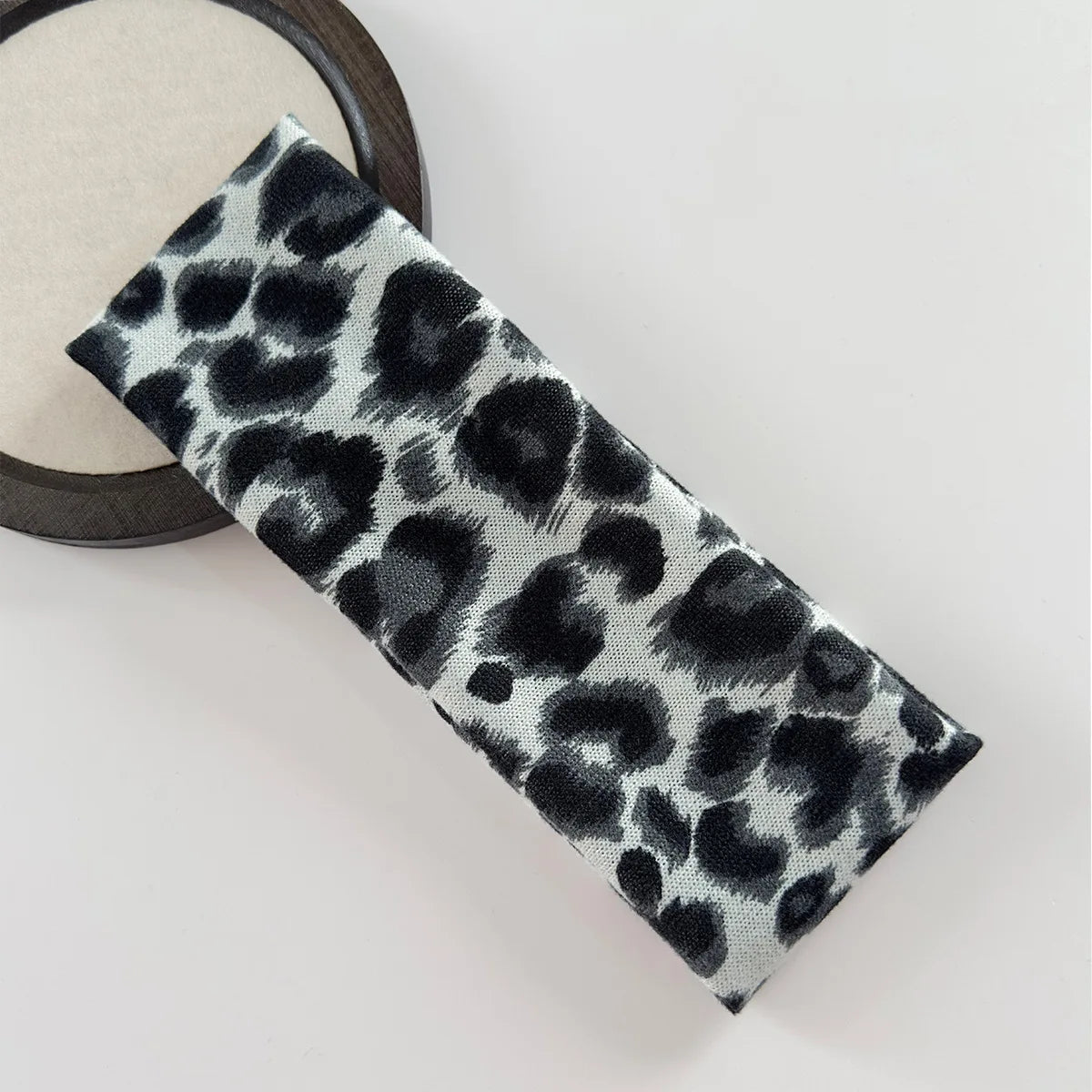 Vintage Leopard Print Headband High Elastici Wide Edge Fashion Headband Sports Yoga Sweat-absorbing Breathable Hair Accessories Quake gray