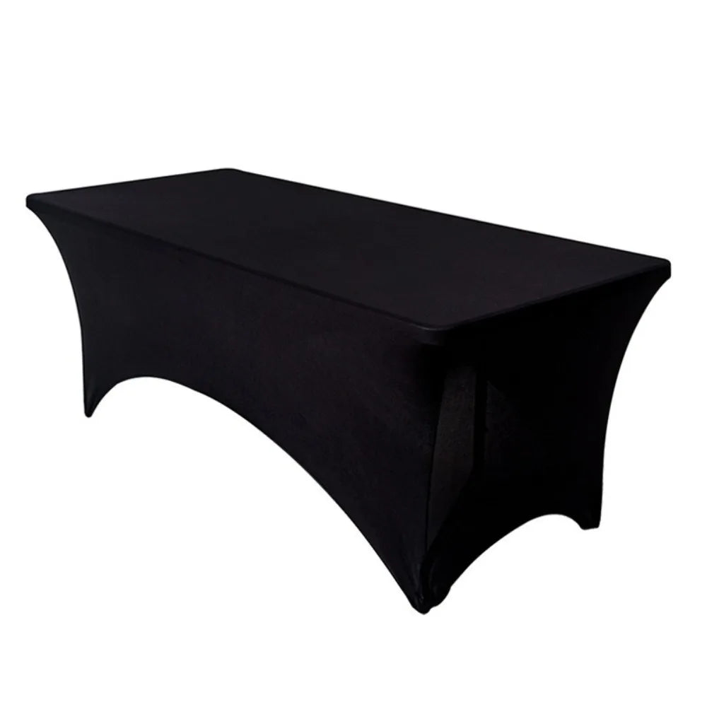 Black 4/6/8FT High Stretch Tablecloth Universal Washable Bed Cover Elastic Birthday Table Cover Outdoor Event Quake