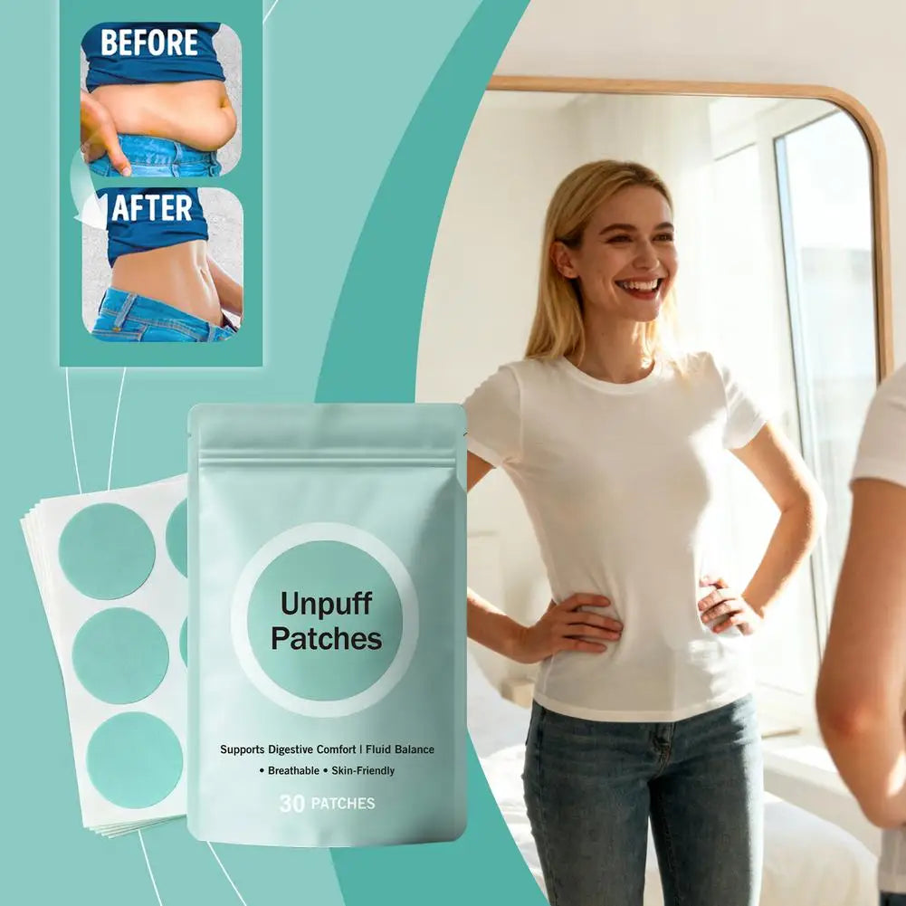 30 PATCHES Unpuff Patches Supports Digestive Comfort IFluid Balance Regulating Insulin Secretion Suppressing Appetit Breathable Quake