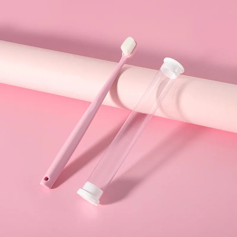 Ultra Soft-bristled Adult Toothbrush Nano Toothbrush for Sensitive Gums Extra Toothbrushes Sensitive Teeth Toothbrush Oral Care Quake Pink