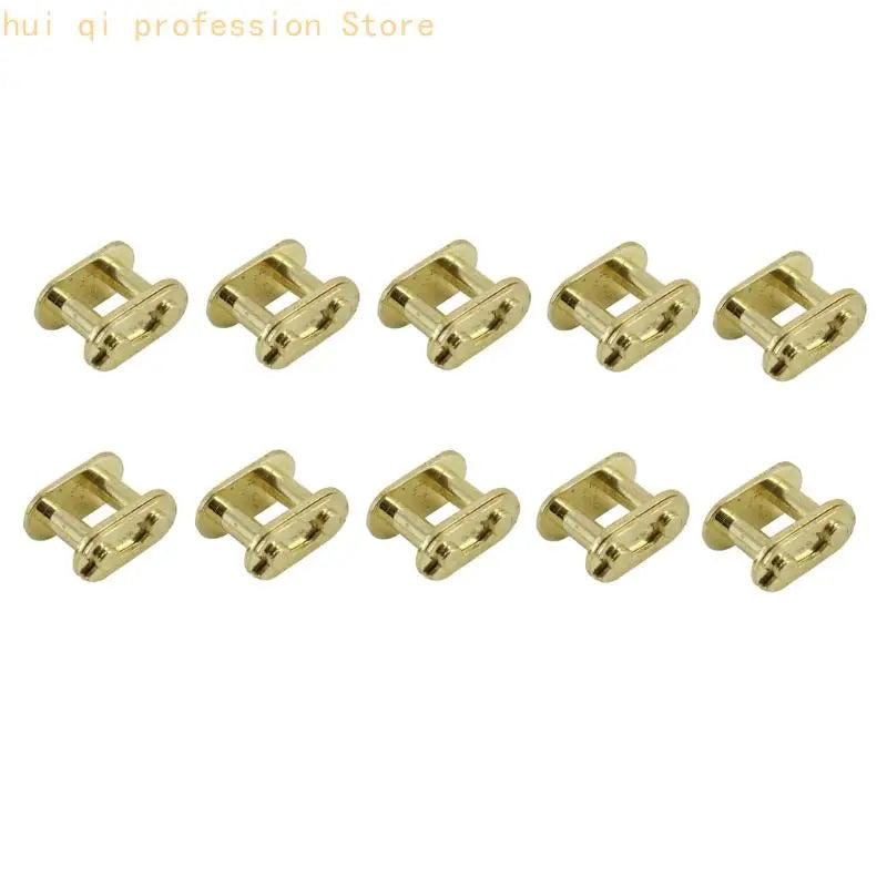 Chain Connector Chain Joining Clip 10 Pack, Gold Metal Part for Motorcycle Repair, Spare Supply, and Routine Service H8WE Quake T8F CN
