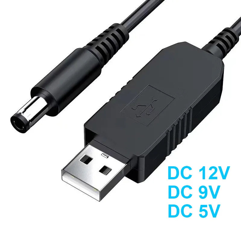 5.5*2.1mm USB DC 5V to 12V 9V Power Cable For Router WIFI Modem Fan Adapter Wire USB Boost Module Converter Via Powerbank Quake