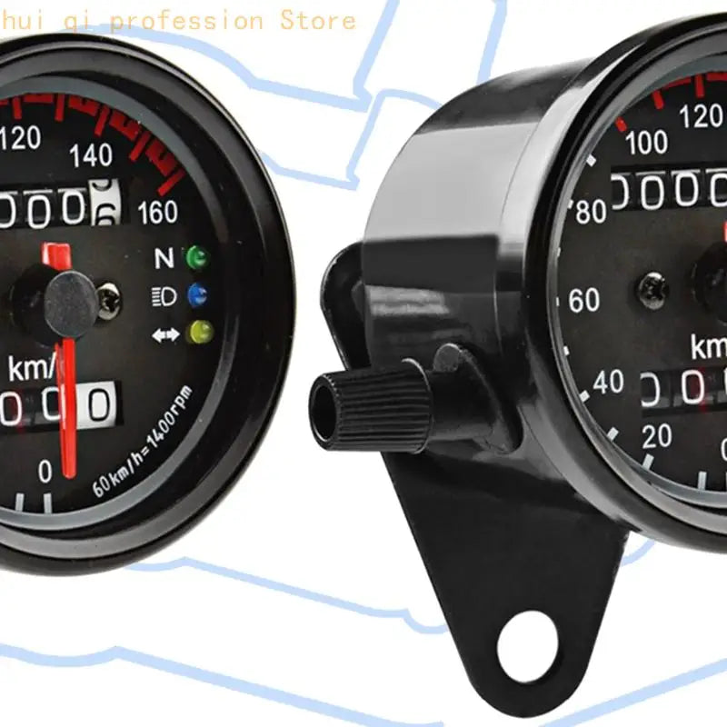 2.56" Motorcycle Speedometer With Headlight Turn LED Backlight Odometer Gauge 12V Universal H8WE Quake
