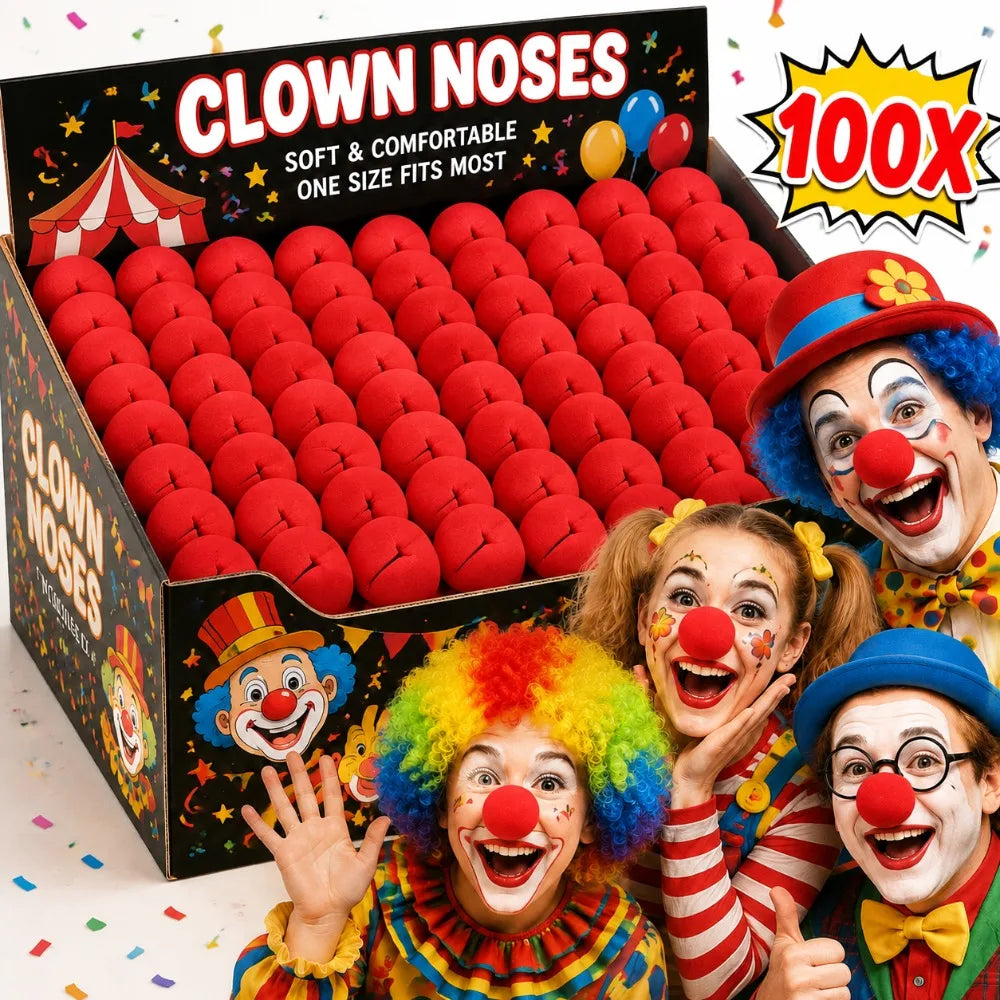 100/1PCS Red Foam Clown Noses Halloween Christmas Party Costume Dress Up Accessories Comedy Show Stage Props Decoration Supplies Quake