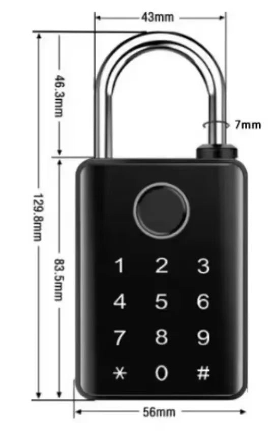 Waterproof Padlock Electronic Lock Keyless Unlock Heavy duty Padlock for home house Warehouse garage Quake 7mm