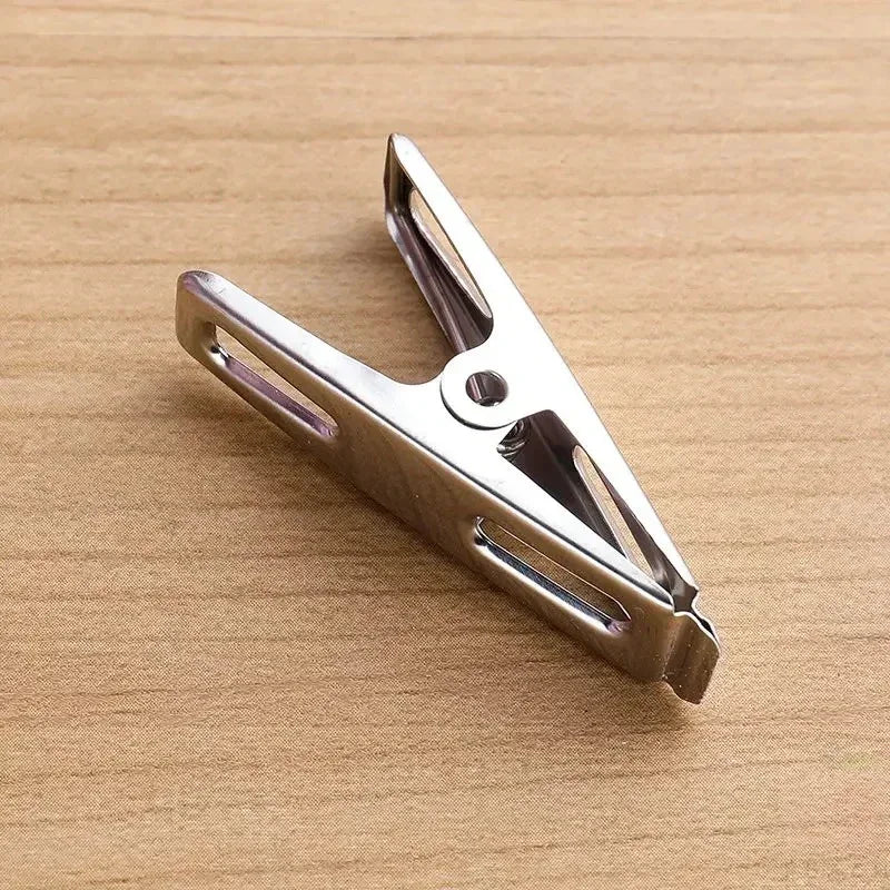 Stainless Steel Metal Clothespin Set 20pcs - Flat Mouth Binder Clips for Laundry, Drying, Socks, Clothes & Home Organization Quake
