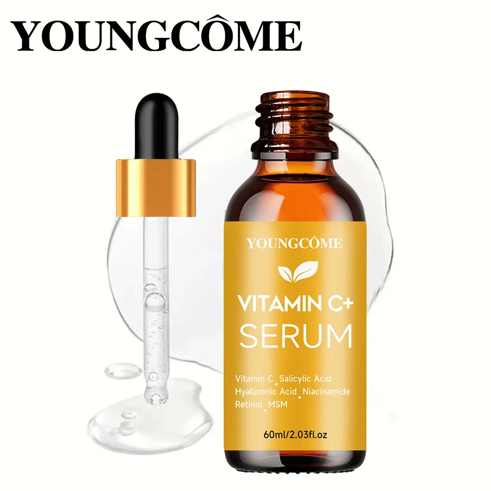  Vitamin C+Serum Wrinkle Remover Face Serum Lifting Firm Fade Fine Line Anti-aging Essence Whitening Brighten Nourish Skin Care Quake 60ml