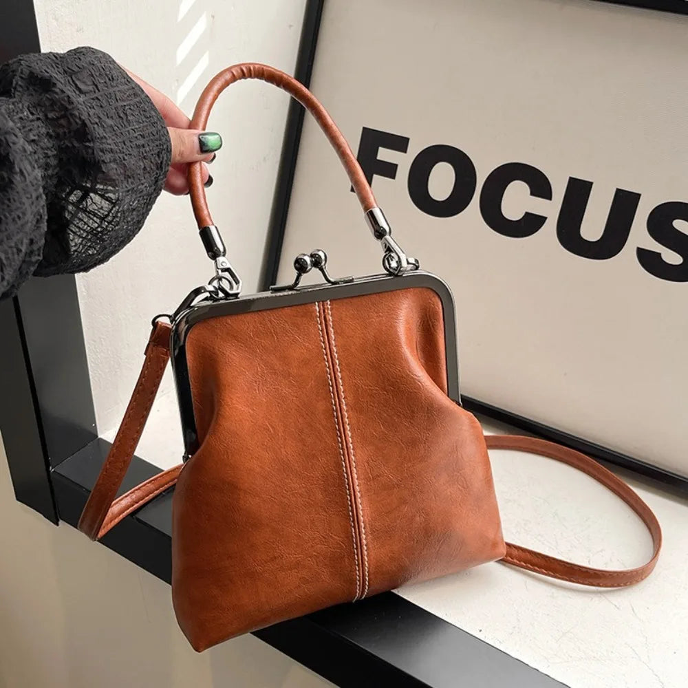 New Vintage Style Women Handbag Versatile PU Leather Designer Shoulder Bag Lady‘s Denim Purses Blue Black Brown Crossbody Bags Quake