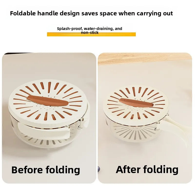 Foldable Double Layer Colander Fruit Veggie Washing Draining Bowl Kitchen Strainer Refrigerator Fresh‑keeping Storage Box Quake