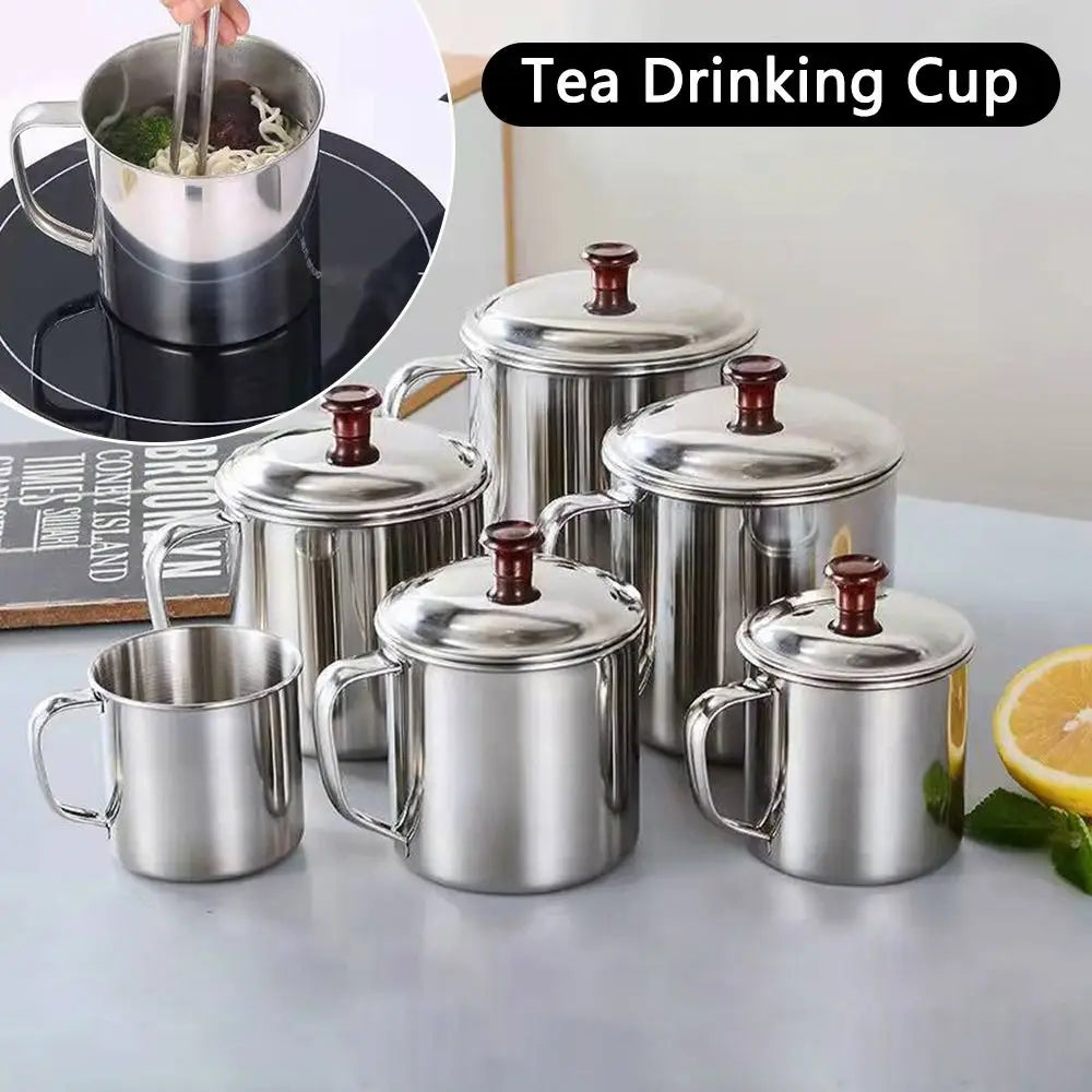 Portable Stainless Steel Tea Drinking Metal Tumbler Pint Cup Camping Coffee Mug Quake