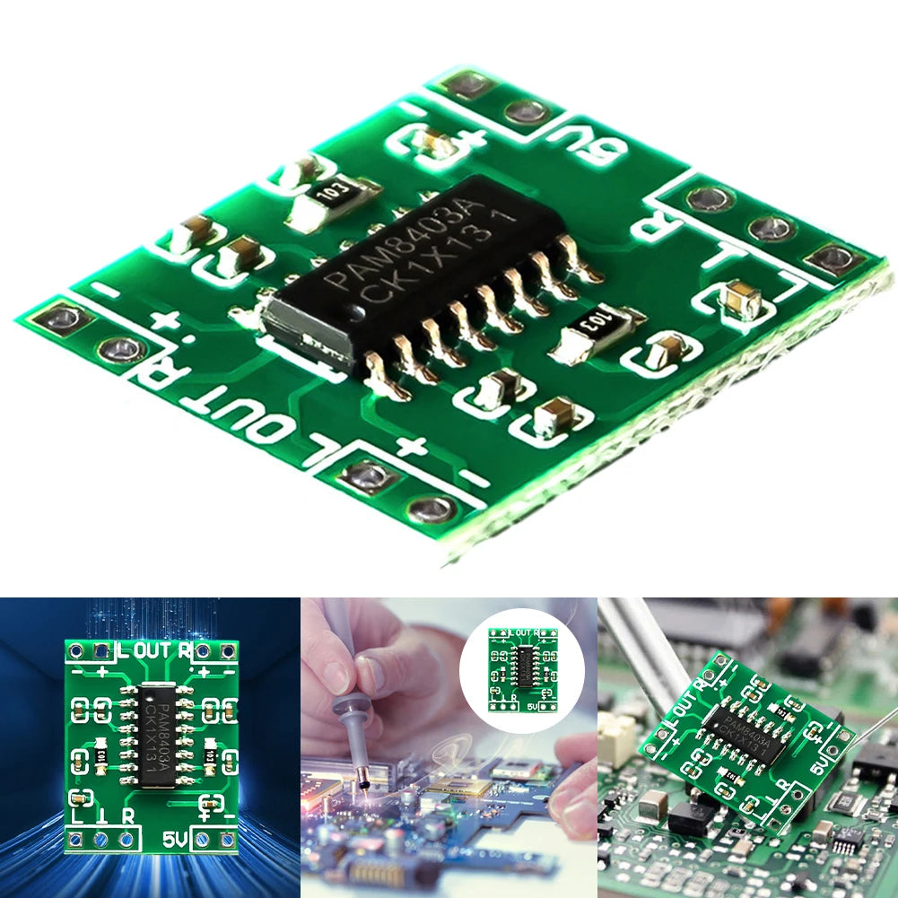 PAM8403 Mini Power Amplifier Board Module 2.5V-5.5V 2 Channels Stereo Audio Amplifier Module USB Power Supply for Volume Control Quake