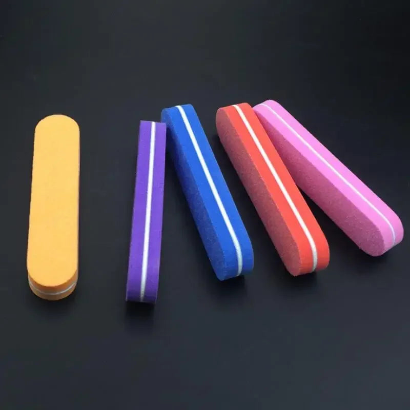 10Pcs Mini Sponge Nail File Buffer Double Side Gentle Buffing Portable Manicure Tool Quake