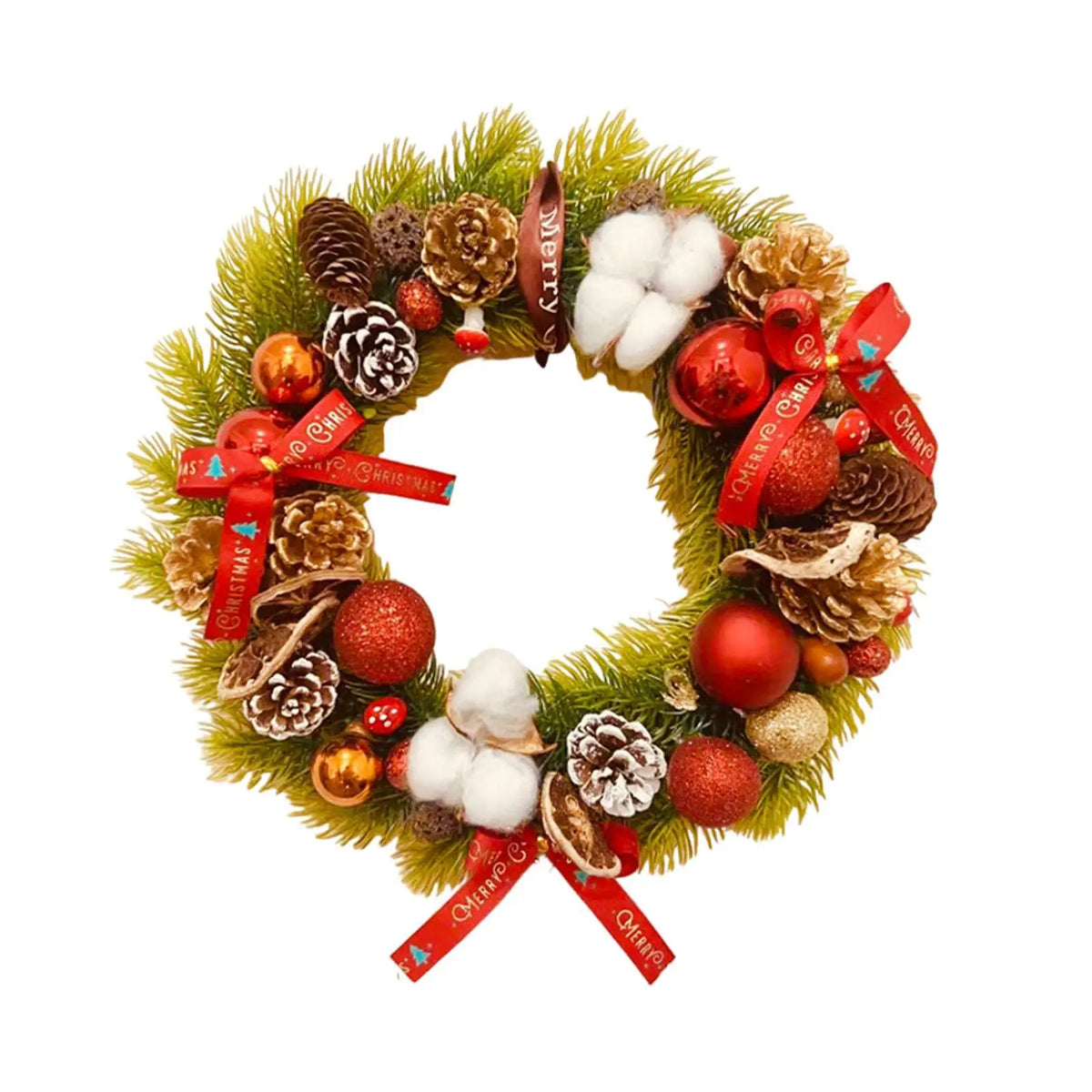 Christmas Wreath Winter Wreath Seasonal Garland Flowers Wreath Xmas Wreath for Wall Kitchen Indoor Outdoor Window Decoration Quake Default Title