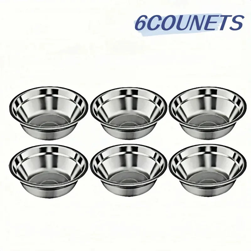 Stainless Steel Anti-Slip Pet Bowls Set for Cage Use - 6/18 Pieces Dog And Cat Feeding Plates Quake