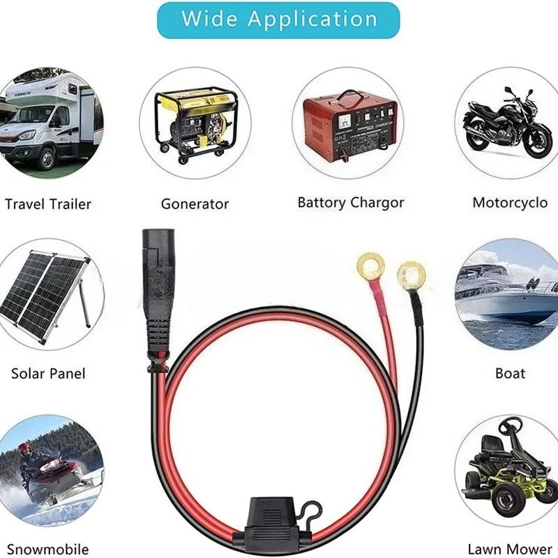 1/2pcs with M6/10 Silicone Cable Car Plug Fast Charging Connector Cable Compatible with NOCO GC008X Connect Cable 12AWG Quake