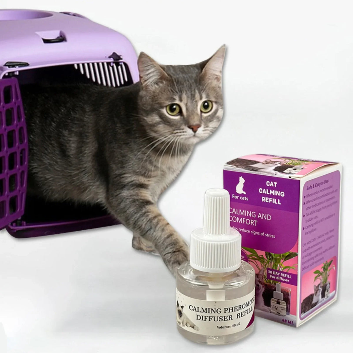 48ML Cat Pheromones Prevent Cats From Scratching And Urinating. Cat Pheromones Anti-Stress Emotional Soothing Agent For Cats. Quake PURPLE One Size