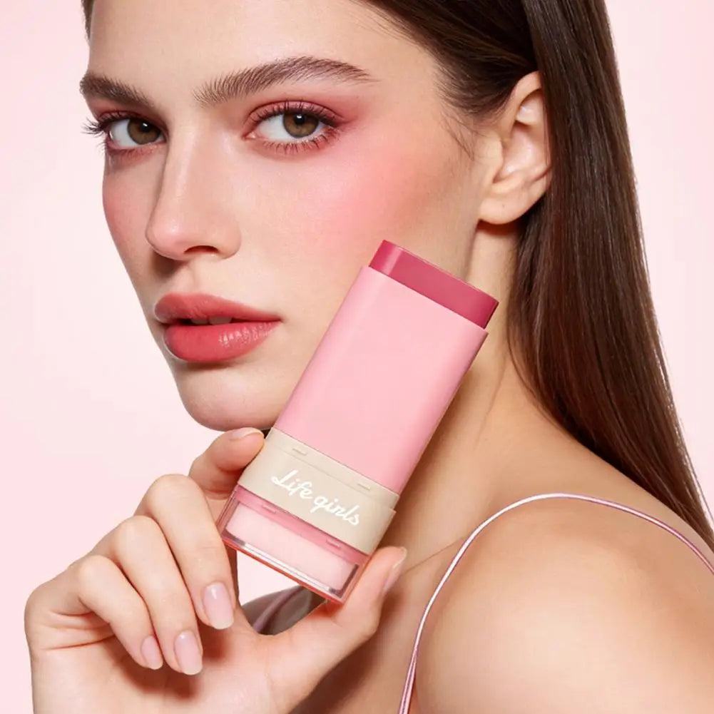 Dual End Blush Stick With Eraser Natural Nude Makeup Highlighter Contour Stick 2 In 1 Cheek And Lip Rouge Cream Quake