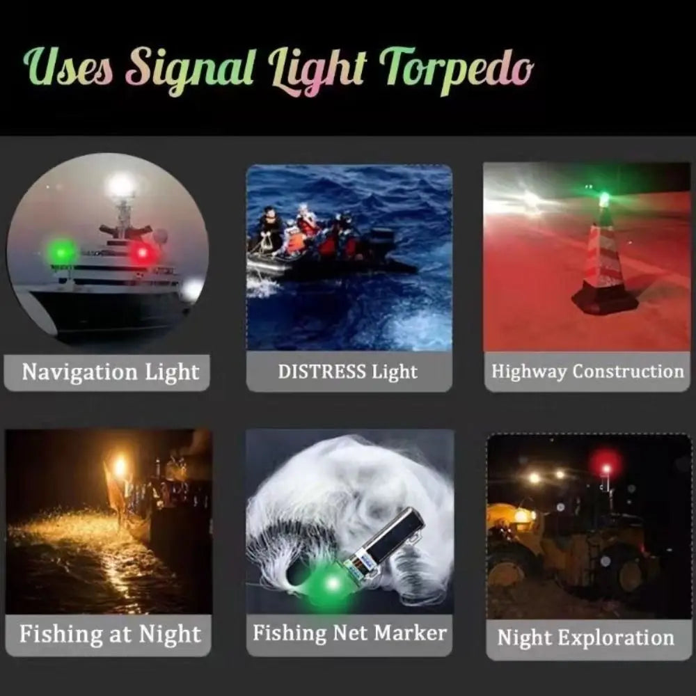 Outdoor Lighting Waterproof Solar Net Mark Light Solar Dual Mode Anchor Light Marine Navigation Light Outdoor Quake