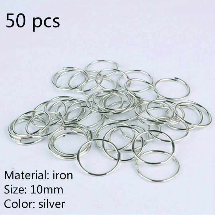 50 Pcs/set Opening Hair Ring Braid Bead Dreadlock Metal/Gold/Silver Clip Braid for African Braided Braids Decorative Accessories Quake NO.1