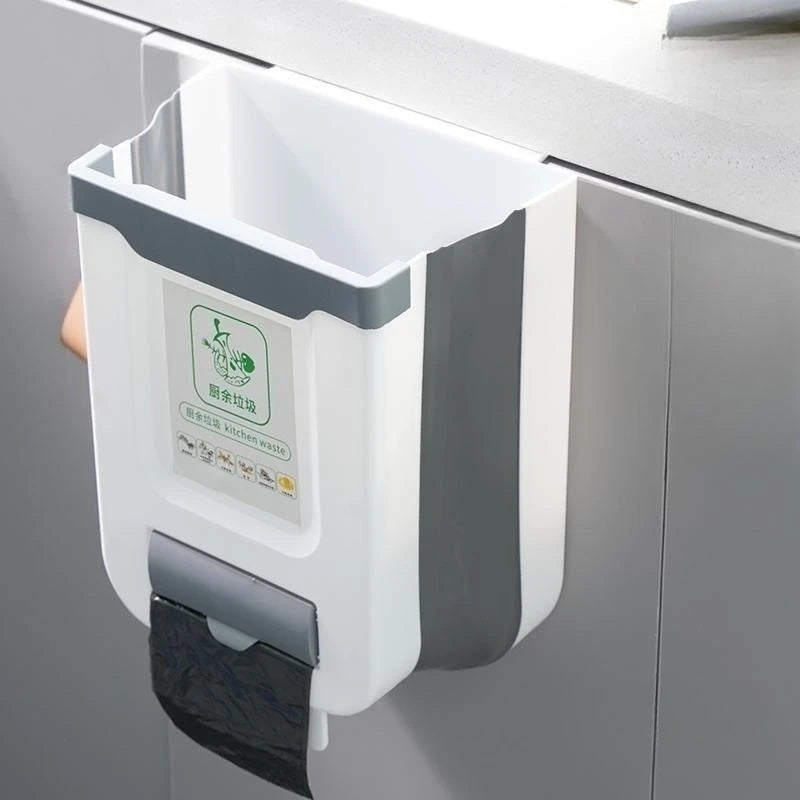 Kitchen Folding Trash Can Wall Mounted Trash Can Kitchen Cabinet Door Mounted Trash Can Folding Trash Can for Vehicles Quake A 7L