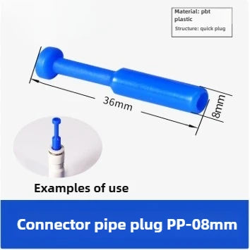 3/5 Pcs PP Pneumatic Connector Quick Plug Plastic Plug Pipe Plug PP 4mm 6mm 8mm 10mm 12mm 14mm 16MM Air Hose Sealing Connector Quake Blue PP8 5PCS
