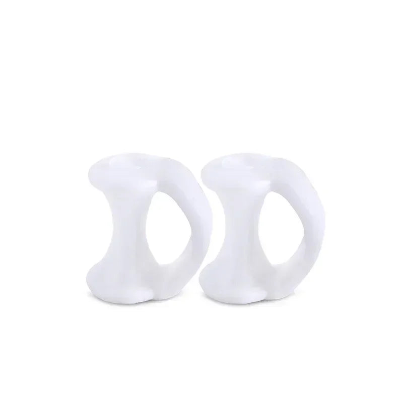2pcs Silicone Bunion Toe Orthopedic Separator Finger Feet Care Protector Gel Toe Hallux Valgus Corrector Pedicure Spacer Yoga Quake M179 White-2Pcs