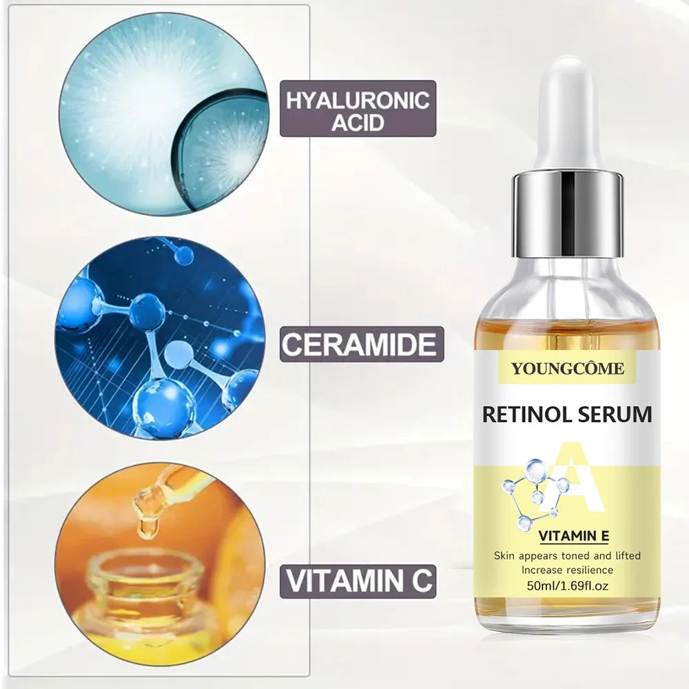 2pcs Vitamin C and retinol fortified serum rich in VC,keep skin hydrated and smooth,smooth fine lines and wrinkles,delicate skin Quake