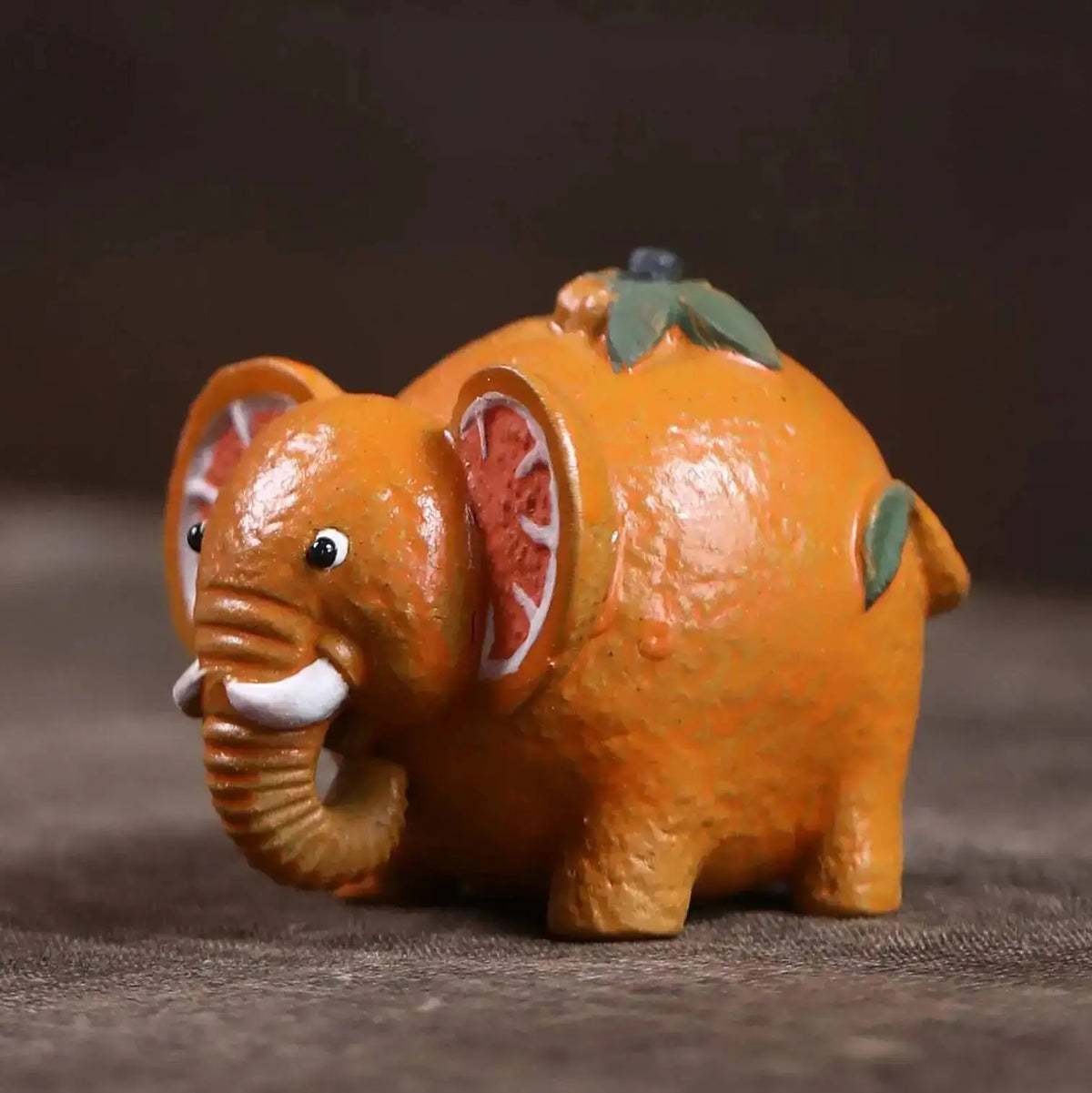 Yixing Zisha Tea Pet Elephant Ornament Original Mineral Handmade Creative Orange Object Prime Minister Tea Play Tea Table Tea Quake Elephant curly Nose