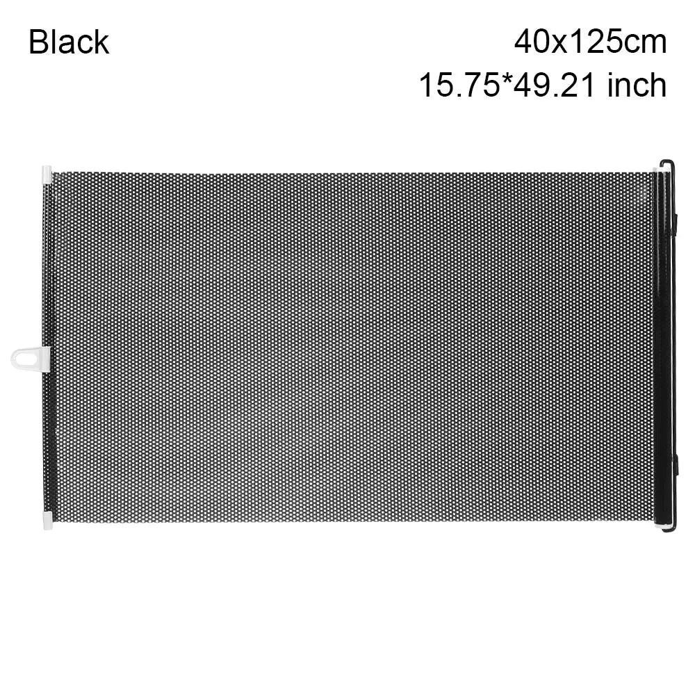 Front Car Retractable Windshield Sun Shade Visor SUV Window Folding Block Cover Quake Black-40x125cm