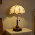 Wooden Table Lamp Vintage Table Lamp with Wood Base Floral for Nightstand, Reading Nook Quake XiaoAiandRemote 100V-240V US Plug
