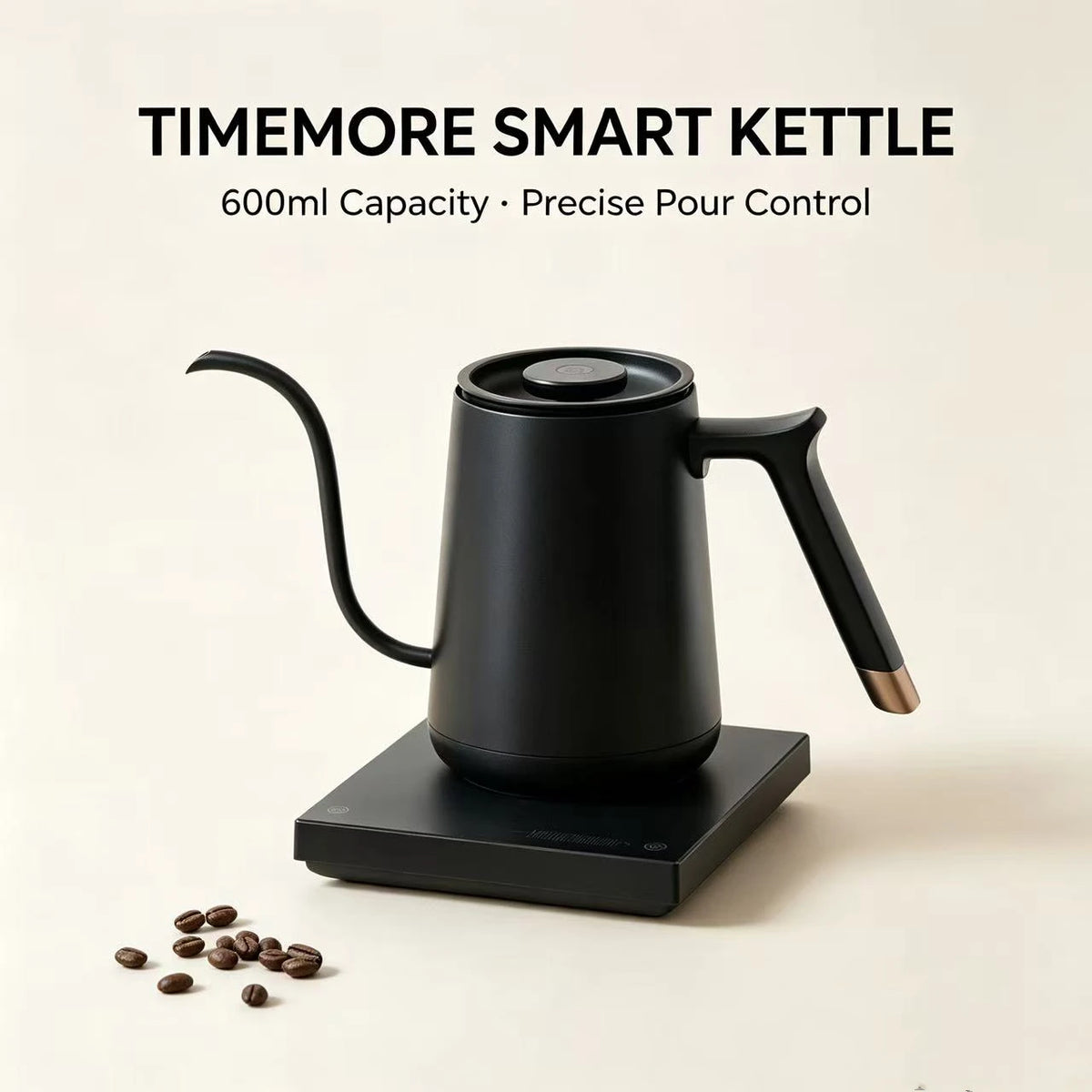 TIMEMORE Coffee Pot Kettle Fish03 600ML Pour Over Kettle Ergonomic Stainless Steel Tea Milk For Kitchen Home Travel Office Quake black