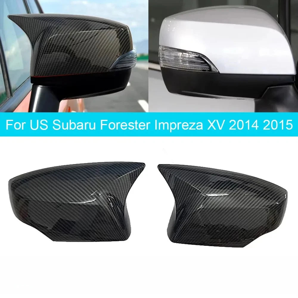 For US Subaru Forester Impreza XV 2014 2015 Car Rearview Side Mirror Cover Wing Cap Sticker Exterior Door Case Trim Shell ABS Quake