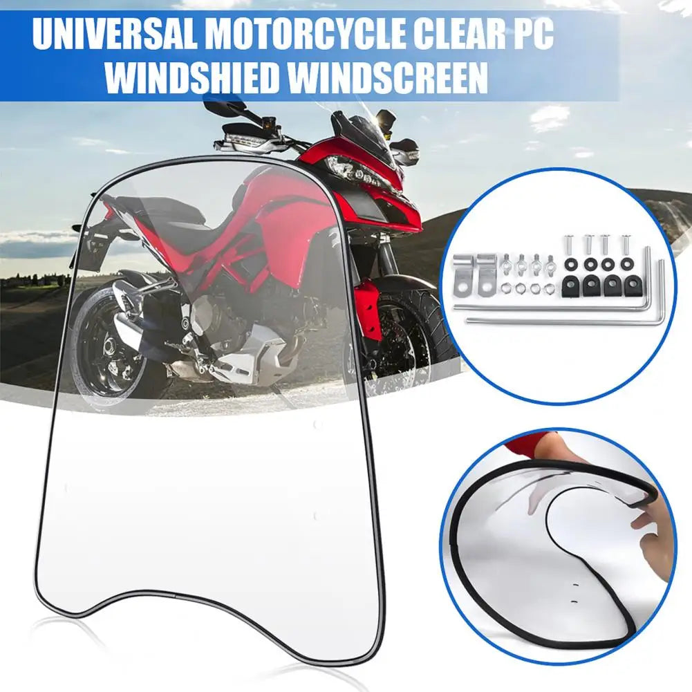 Universal Motorcycle Windscreen Windproof Transparent Motorcycle Extension Spoiler Windshield for Scooter Quake