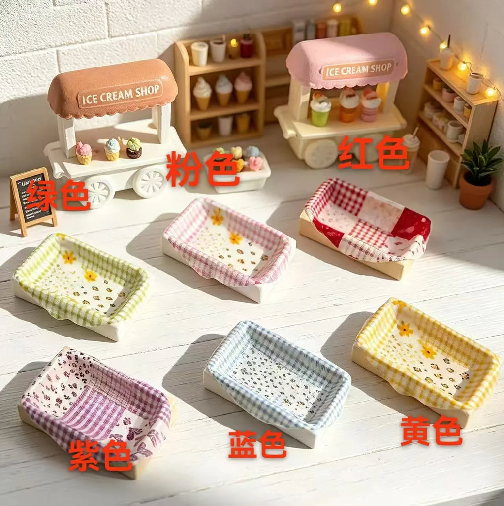 10Pcs Cartoon Simulation Small Floral Tray Miniature Home Decor Resin Ornament Dollhouse For Fairy Garden DIY Jewelry Accessory Quake