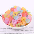 100pcs Resin Heart Shape Soft Candy Crafts Cabochon DIY Scrapbooking Accessories Flatback Embellishment Charms Quake randomly mixed