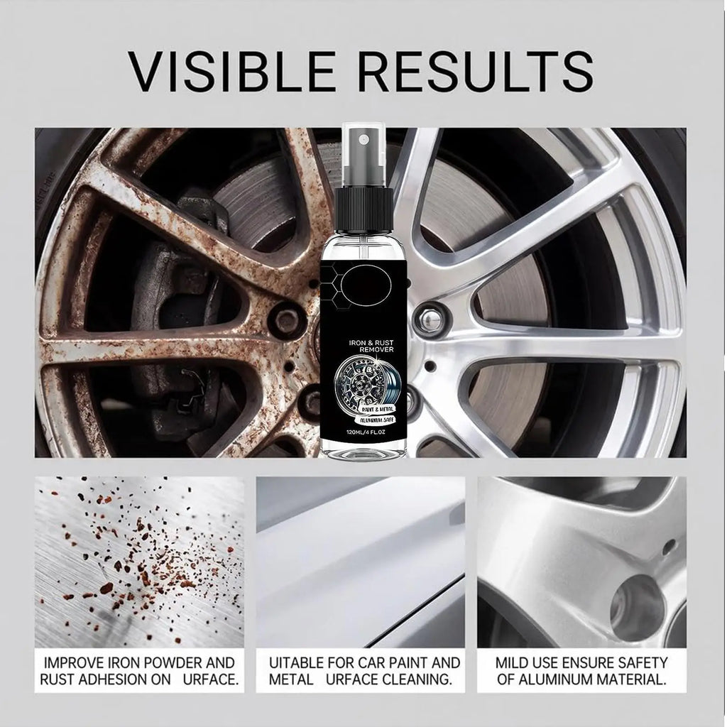 120ml Rust Remover Spray Multi Purpose Fast Acting for Metal Auto Paint Wheels SUV RV Boat Tools Chains Brakes Hinges Quake