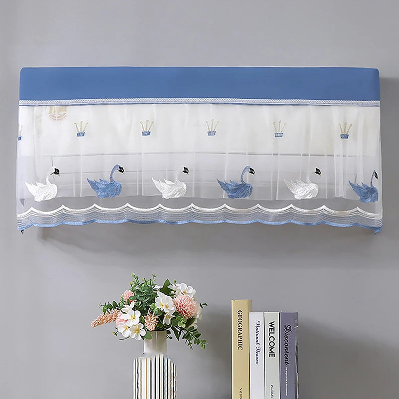 1Pcs Air Conditioner Dust Cover Anti-dust Wall Mounted Protector Air Conditioning Covers Washable Home Textil Protective Bags Quake 92cm blue