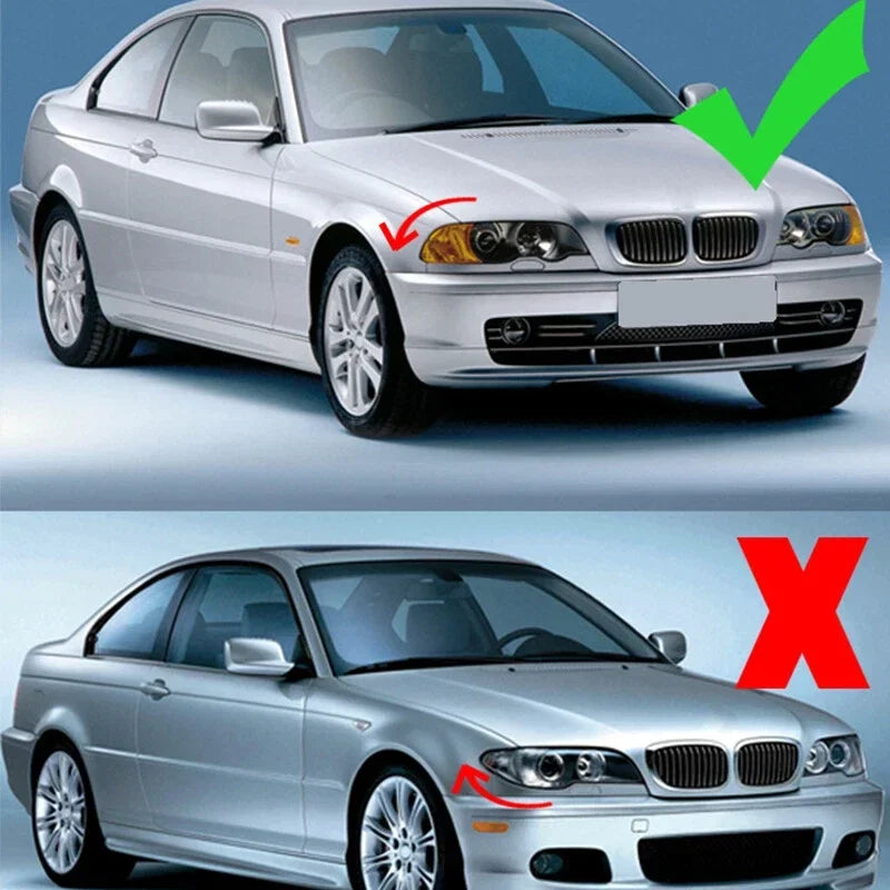 For BMW 3 Series E46 M3 2 Doors 1999-2003 2x Car Grille Front Kidney Grill Single Line Style 51138208685 51138208686 Decoration Quake