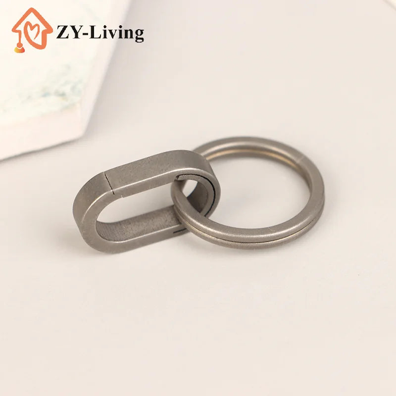 1PCS Titanium Alloy Mini Key Ring Connection Buckle Universal Joint Auxiliary Ring Connection Bayonet Ring Quake