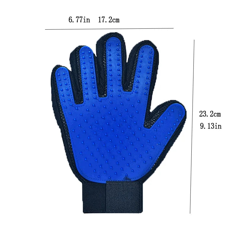 Silicone Pet Gloves Cat Dog Hair Removal Cat Supplies Comb Hair Removal Brush Rubber Sticky Hair Gloves Quake Blue