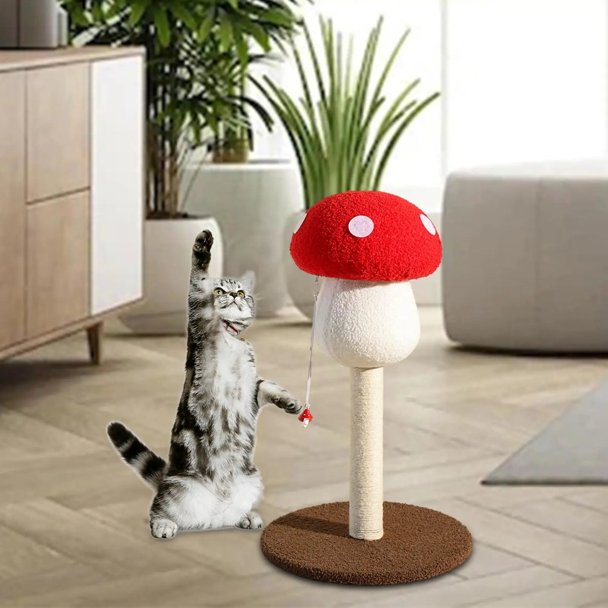 Mushroom Shape Cat Scratch Post,Cat Scratcher Pole,Sisal Rope for Indoor Cats for Cat Quake